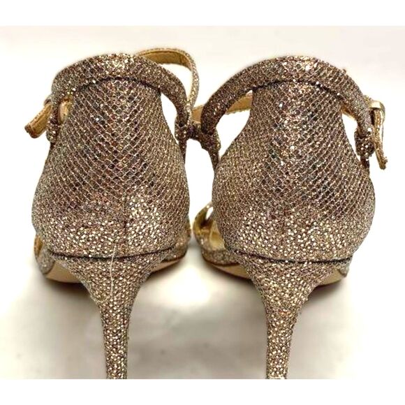 Michael Kors Gold Glitter Leather Stiletto Women's High Heels Size 7M - Picture 4 of 9